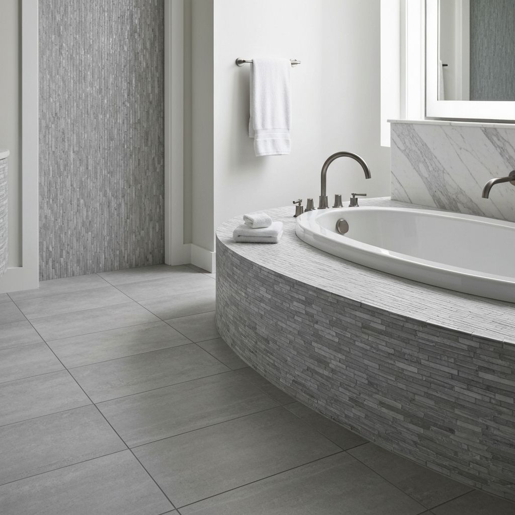 Spa bathroom with tile flooring